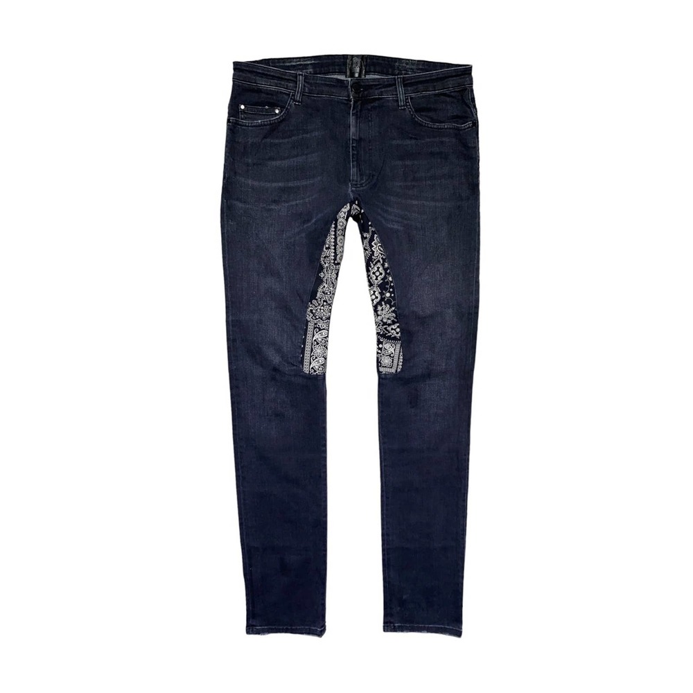 Paisley bandana panel ringo denim